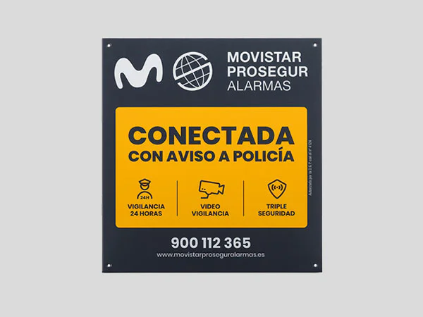 Placa disuasoria Movistar Prosegur Alarmas